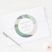 Zeesoortglas | Monogram bruiloft Ronde Sticker (Envelop)