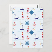 Zeesoortpatroon naadloos behang briefkaart (Voorkant / Achterkant)