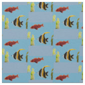 Zeesoside Aquatic Fish Pattern Stof (Close Up)