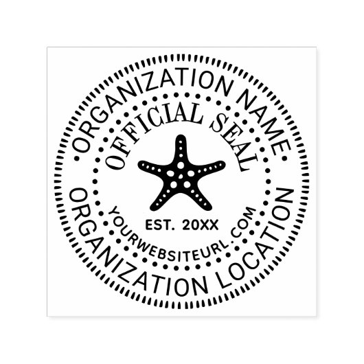 Zeester #1 Officiële Zegel Naam Loc URL Oprichting Zelfinktende Stempel (Design)