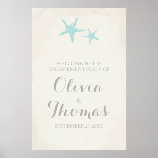 Zeester Aftrekker Bruiloft Verlovingsfeest Poster (Voorkant)