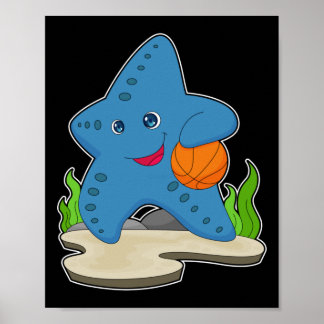 Zeester basketbalspeler Basketbal Poster