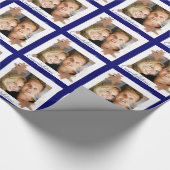 Zeester blauw sinaasappel strand bruiloft cadeaupapier (Hoek)