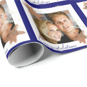 Zeester blauw sinaasappel strand bruiloft cadeaupapier (Rol Hoek)