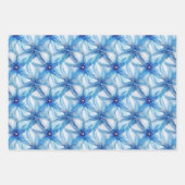 Zeester blauw wit naadloos strandpatroon inpakpapier vel (Voorkant 2)