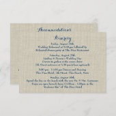 Zeester Blauwe Hydrangea Bruiloft Trouwroute Informatiekaartje (Voorkant / Achterkant)