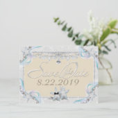 Zeester & Diamanten Bewaar de Datum Save The Date (Staand voorkant)