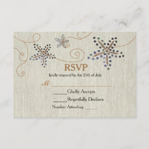 Zeester Elegantie Strand RSVP Trouwkaart Kaartje