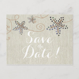 Zeester Elegantie Strand SAVE THE DATE Ansichtkaar Aankondigingskaart