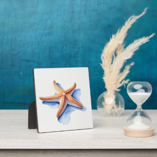 Zeester en Blauwe Silhouet Fotoplaat
