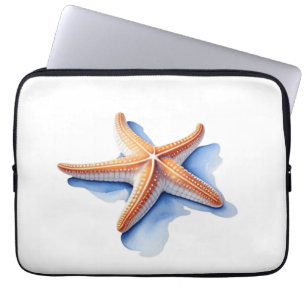 Zeester en Blauwe Silhouet Laptop Sleeve