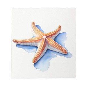 Zeester en blauwe silhouet notitieblok