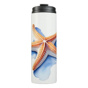 Zeester en Blauwe Silhouet Thermosbeker