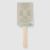 Zeester en lint Aqua bruiloft programma Fan Handwaaier (Achterkant)