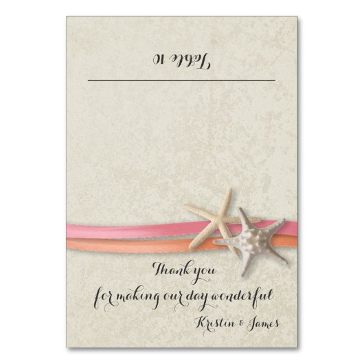 Zeester en lint Koraal en Roze Plaats Kaart (Voorkant)