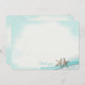 Zeester en lint platte Kaart Dank u (Voorkant / Achterkant)