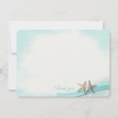 Zeester en lint platte Kaart Dank u (Voorkant)