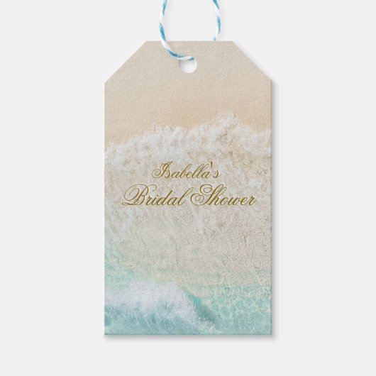 Zeester en schelpen Tropical Beach Vrijgezellenfee Cadeaulabel (Voorkant)