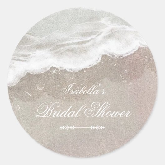 Zeester en schelpen Tropical Beach Vrijgezellenfee Ronde Sticker (Voorkant)