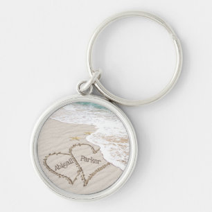 Zeester en strandharten sleutelhanger