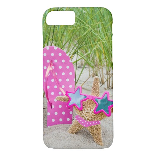 zeester en teenslipper in zand Case-Mate iPhone case (Achterkant)