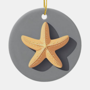 Zeester en zijn schaduw keramisch ornament