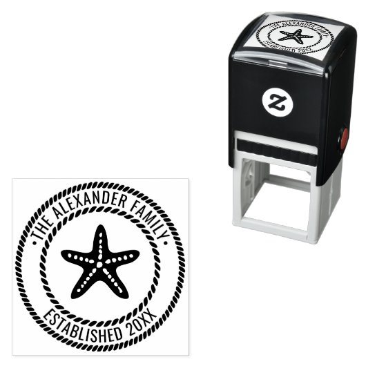 Zeester Familienaam Datum Estd Rope Lijst Zelfinktende Stempel (In situ)