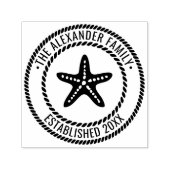 Zeester Familienaam Datum Estd Rope Lijst Zelfinktende Stempel (Design)