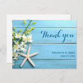 Zeester Huwelijk Dankkaartjes Met Orchidee Briefkaart (Voorkant / Achterkant)