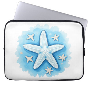 Zeester in het blauw laptop sleeve