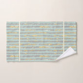Zeester in het Zand met Zeewier Stripes Bad Handdoek (Handdoek)