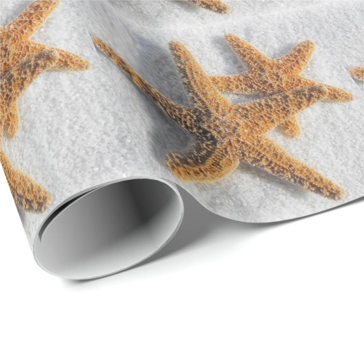 Zeester in Zand Beach Bruiloft Cadeaupapier (Rol Hoek)