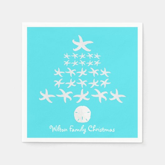 Zeester Kerstboom Gepersonaliseerde servetten (Voorkant)