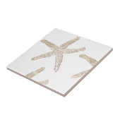 Zeester Kust Strand Grijs Wit Beige Cadeau Tegeltje (Zijkant)