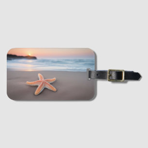 Zeester Ligt op een Strand Bagagelabel