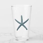 Zeester met blauwe vinger glas (Voorkant)