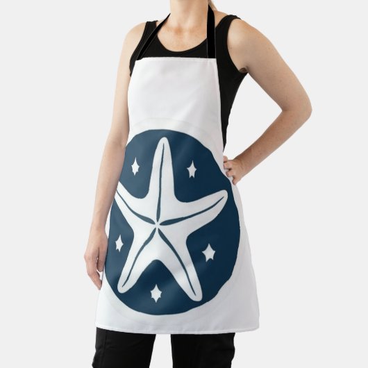 Zeester met witte sterren schort (Insitu)