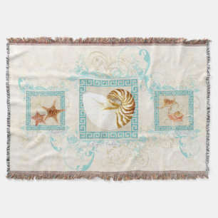 Zeester Nautilus Conch Sea Shells Ocean Griekse sl Deken
