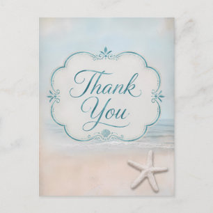 Zeester Ocean Beach Vintage Uitzicht Bedankt Briefkaart