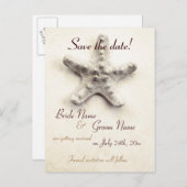 Zeester - Ocean Whisper - Save the Date Aankondigingskaart (Voorkant / Achterkant)