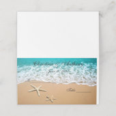 Zeester op de kust bruiloft receptie plaats kaart (Buitenkant ongevouwen)
