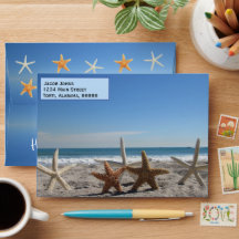Zeester op de strandenvelop