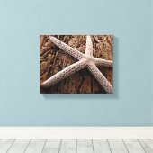 Zeester op Driftwood Canvas Afdruk (Insitu (Houten vloer))