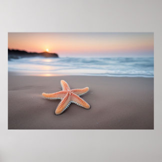 Zeester op een strand poster