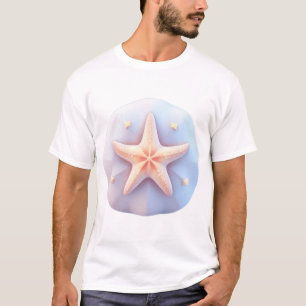 Zeester op een uniek gevormde steen t-shirt