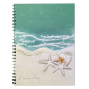Zeester op het strand Turquoise zeewater Elegant Notitieboek
