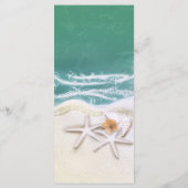 Zeester op het strand Turquoise zeewater menu (Achterkant)