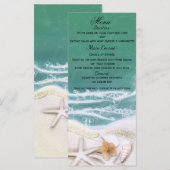 Zeester op het strand Turquoise zeewater menu (Voorkant / Achterkant)