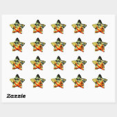 Zeester op ster sticker (Vel)
