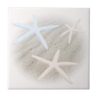 Zeester op strand zand keramische tegel tegeltje